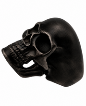 Load image into Gallery viewer, Charcoal Black Skull Ring Men's Biker Stainless Steel SR231