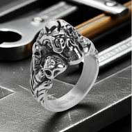 Skull Family Ring Men's Multiple Skulls Ring Biker Stainless Steel SR23
