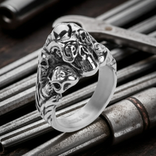 Load image into Gallery viewer, Skull Family Ring Men's Multiple Skulls Ring Biker Stainless Steel SR23