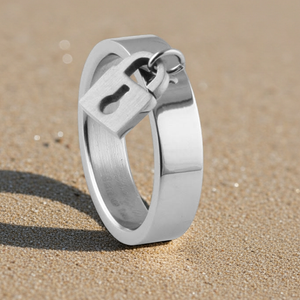 "Love" Lock Ladies Ring Wedding Band Stainless Steel SR24