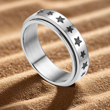 Load image into Gallery viewer, &quot;Stars&quot; Spinner Ring Unisex Wedding Band Stainless Steel SR25