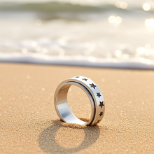 Load image into Gallery viewer, &quot;Stars&quot; Spinner Ring Unisex Wedding Band Stainless Steel SR25