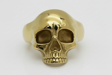 Load image into Gallery viewer, Small Gold Skull Ring – Unisex 18k Gold Plated Stainless Steel SR26