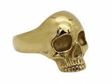 Load image into Gallery viewer, Small Gold Skull Ring – Unisex 18k Gold Plated Stainless Steel SR26