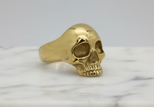 Load image into Gallery viewer, Small Gold Skull Ring – Unisex 18k Gold Plated Stainless Steel SR26