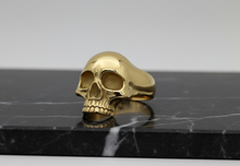 Load image into Gallery viewer, Small Gold Skull Ring – Unisex 18k Gold Plated Stainless Steel SR26