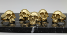 Load image into Gallery viewer, Small Gold Skull Ring – Unisex 18k Gold Plated Stainless Steel SR26