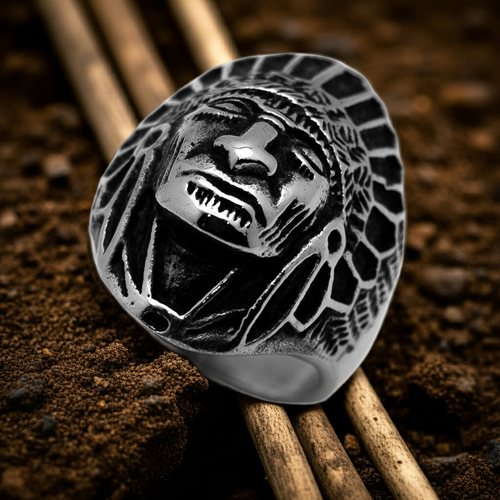 Indian Chief Men's Ring Stainless Steel SR28