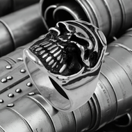 Aviator Skull Ring Biker Stainless Steel Men's Ring SR29