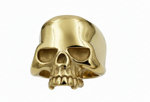 Load image into Gallery viewer, Large Gold Skull Ring 18K Gold Plated Stainless Steel Men's Biker Ring SR30