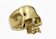 Load image into Gallery viewer, Large Gold Skull Ring 18K Gold Plated Stainless Steel Men's Biker Ring SR30