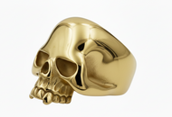 Large Gold Skull Ring 18K Gold Plated Stainless Steel Men's Biker Ring SR30