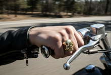Load image into Gallery viewer, Large Gold Skull Ring 18K Gold Plated Stainless Steel Men's Biker Ring SR30