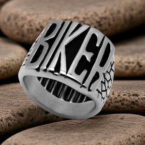 "BIKER" Ring Biker Jewelry's Unisex Stainless Steel SR33