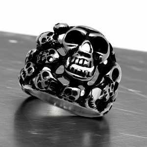 Bigger Skull Family Ring Stainless Steel Men's SR37