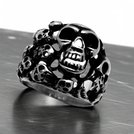 Bigger Skull Family Ring Men's Stainless Steel SR37
