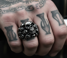 Load image into Gallery viewer, Bigger Skull Family Ring Men&#39;s Stainless Steel SR37