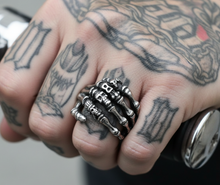 Load image into Gallery viewer, Skeleton Hand Ring Unisex Biker Ring Stainless Steel SR38