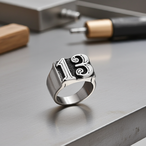 Lucky Number "13" Biker Ring Unisex Motorcycle SR39