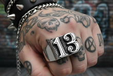 Load image into Gallery viewer, Lucky Number "13" Ring Unisex Biker Stainless Steel Ring SR39