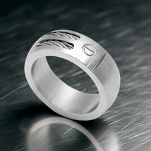 Load image into Gallery viewer, Cable &amp; Bolt Inlaid Ring Unisex Wedding Band Stainless Steel SR3