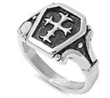 Load image into Gallery viewer, Coffin &amp; Cross Ring Biker Stainless Steel Ring SR40