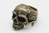 Men's Bronze Skull Ring Distressed Look Biker Ring Stainless Steel SR42