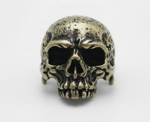 Load image into Gallery viewer, Big Bronze Skull Ring Antique, Distressed Biker Ring – Stainless Steel SR42