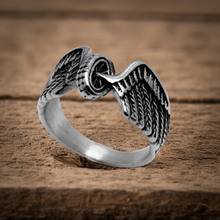 Load image into Gallery viewer, Ladies Winged Wheel Ring Motorcycle Biker Ring Stainless Steel SR44