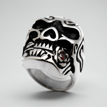 Load image into Gallery viewer, Huge Skull Ring with Red Rose Ring Biker Jewelry Stainless Steel  SR46