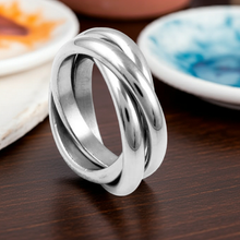 Load image into Gallery viewer, Tri Band Ring 3 Piece Ring Wedding Band Stainless Steel Biker Jewelry SR47