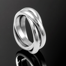 Load image into Gallery viewer, Tri Band Ring 3 Piece Ring Wedding Band Stainless Steel Biker Jewelry SR47