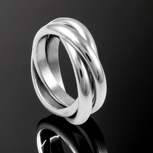 Tri Band Ring 3 Piece Ring Wedding Band Stainless Steel Biker Jewelry SR47