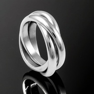 Tri Band Ring 3 Combined Rings Wedding Band Stainless Steel<BR>SR47