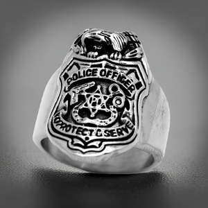 Police Shield Ring Unisex Stainless Steel Ring SR49