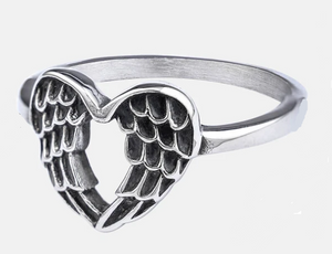 Women's Mini Stainless Steel Angel Wing Ring