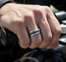 Load image into Gallery viewer, Flames Spinner Ring Men's Wedding Band Stainless Steel SR53