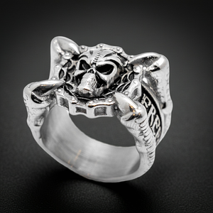 Talon Skull Ring "Freedom or Death" Stainless Steel Heavy Metal Jewelry Men's SR62