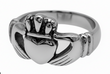Load image into Gallery viewer, Large Claddagh Ring Wedding Band Unisex Stainless Steel Ring SR67L