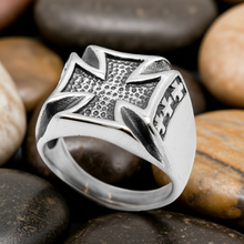 Load image into Gallery viewer, Iron Cross Biker Ring Men&#39;s Heavy Duty Stainless Steel SR69