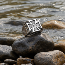 Load image into Gallery viewer, Iron Cross Biker Ring Men&#39;s Heavy Duty Stainless Steel SR69