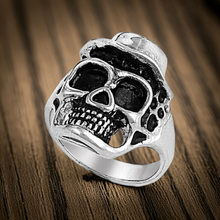 Load image into Gallery viewer, Top Hat Skull Ring Men&#39;s Stainless Steel Biker Ring SR6