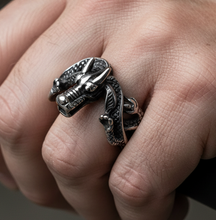Load image into Gallery viewer, 3-D Dragon Ring Unisex Biker Stainless Steel Ring SR73