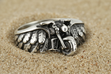 Load image into Gallery viewer, Winged Motorcycle Ring Unisex Biker Jewelry Stainless Steel SR78