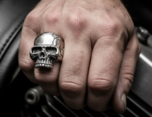 Load image into Gallery viewer, Cracked Skull Ring Men's Biker Ring Heavy Stainless Steel SR85