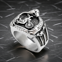 Load image into Gallery viewer, Motorcycle Eagle Ring Biker Stainless Steel Ring SR86