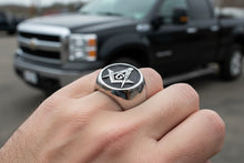 Load image into Gallery viewer, Round "Masonic" Signet Ring Unisex Stainless Steel SR88
