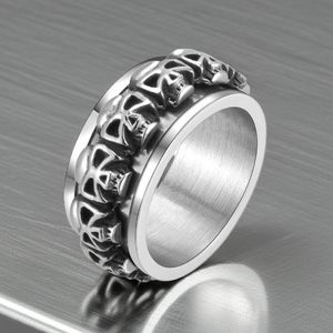 Skulls Spinner Ring Unisex Wedding Band Biker Stainless Steel SR8