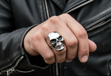 Load image into Gallery viewer, HUGE Skull Ring Men's Biker Ring Stainless Steel SR94