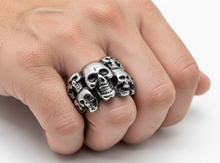 Load image into Gallery viewer, Skulls &amp; more Skulls Ring Stainless Steel Biker Ring SR97